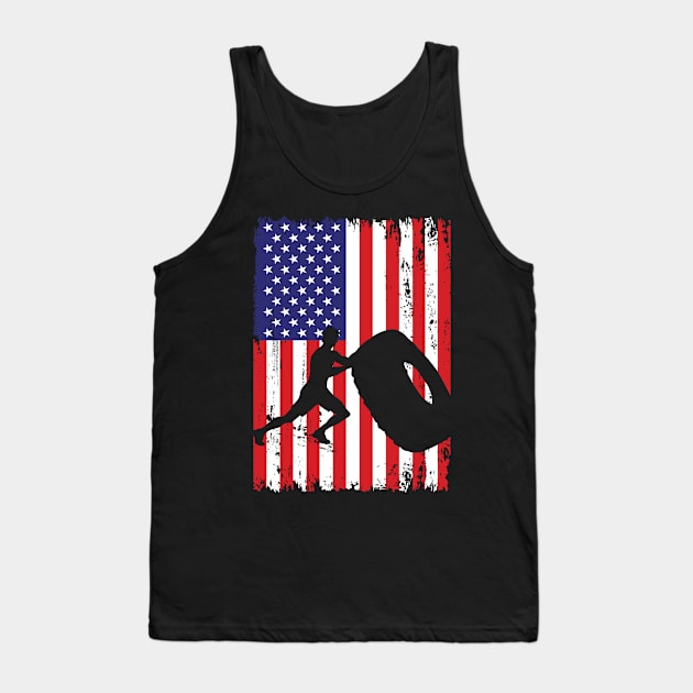 Bodybuilding Gym Fitness USA Flag 4th July American Independence Day Party Gift Red White Blue Tee Tank Top by Boneworkshop